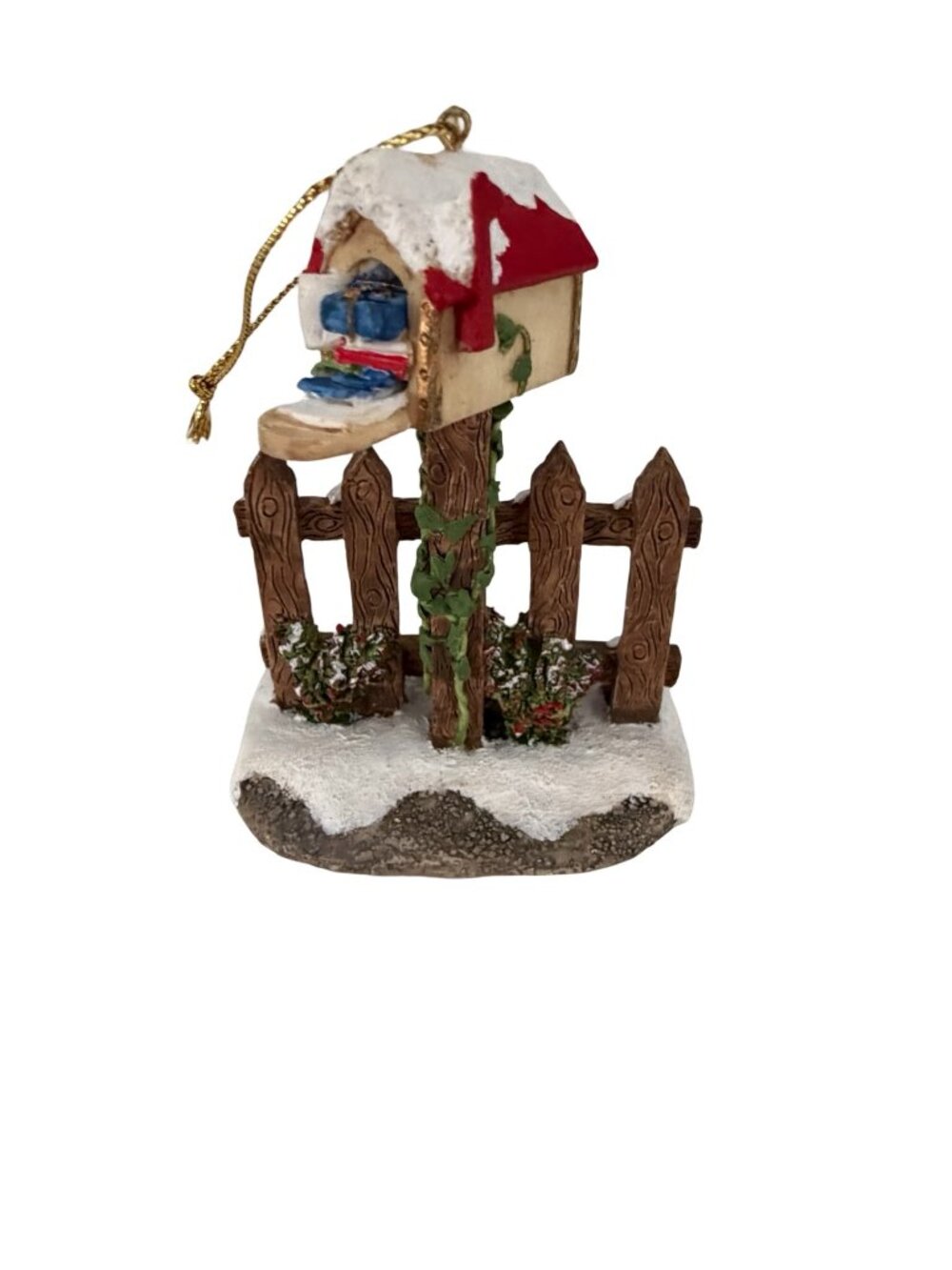 Vintage 1994 Thomas Kinkade Season's Greeting Mailbox Christmas Ornament Figurin